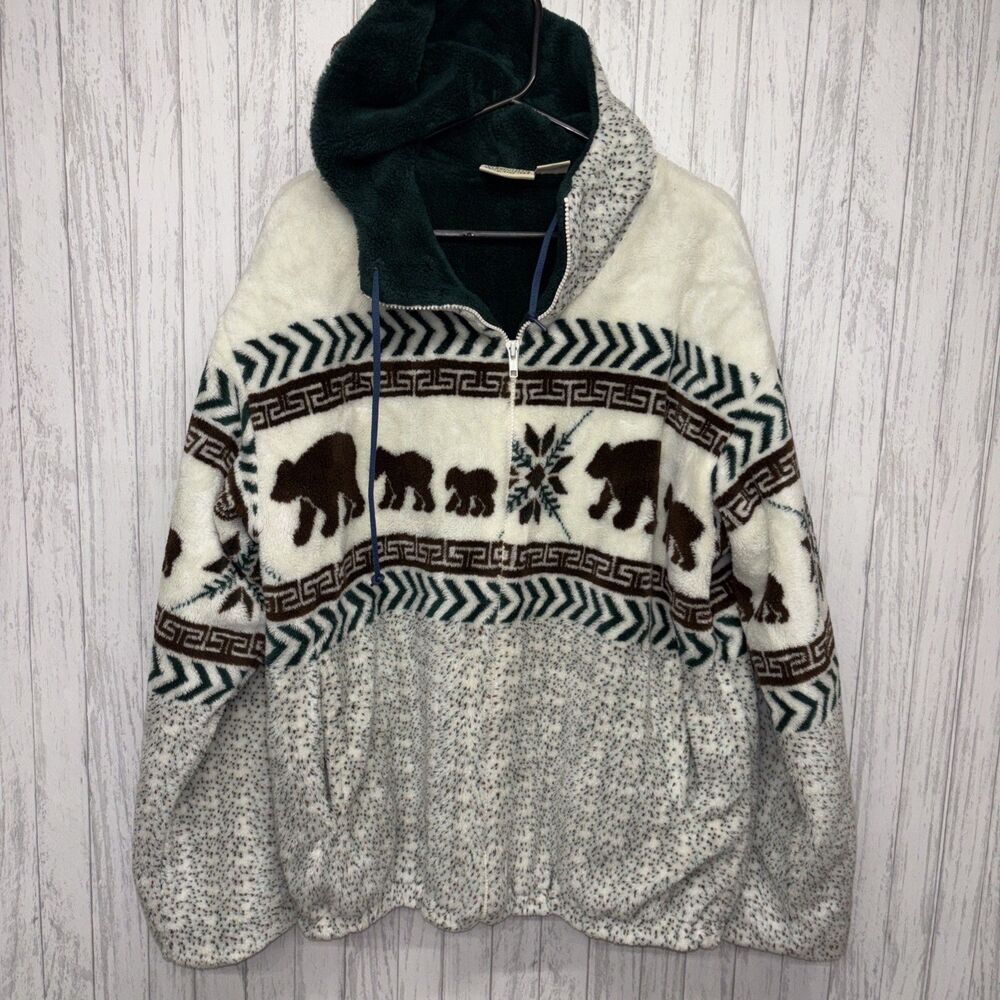 Womens Oversized Vintage St John’s Bay Fleece Jacket